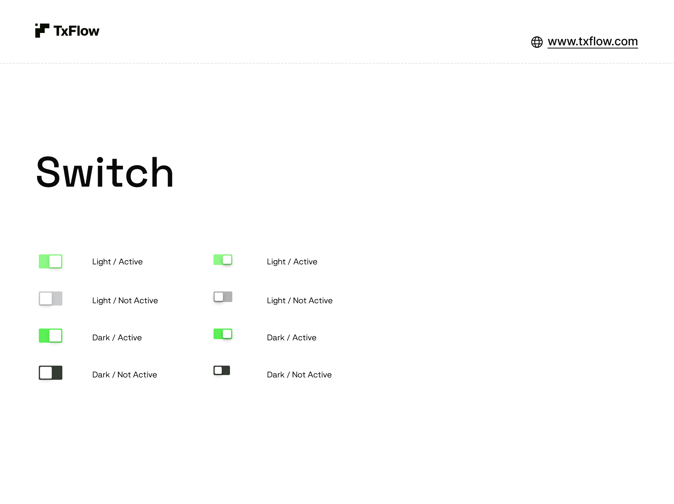 Switch — Light/Dark Active/Not Active, 2 sizes