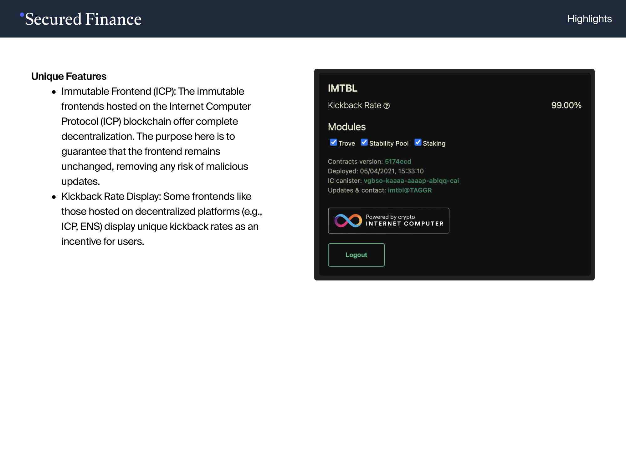 Design screenshot